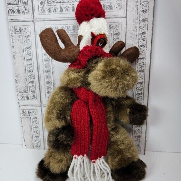 National Hockey League Moose Plush Toy 10 Inch Brown NHL Motif Hat Scarf Plushie - Picture 1 of 10